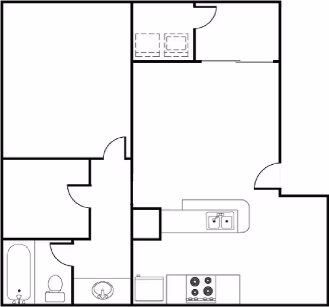 1 Bed • 1 Bath 0903 floor plan
